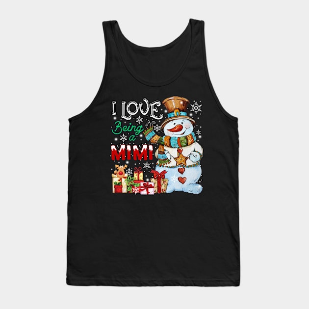 I Love Being A Mimi Snowman Christmas Tank Top by Simpsonfft